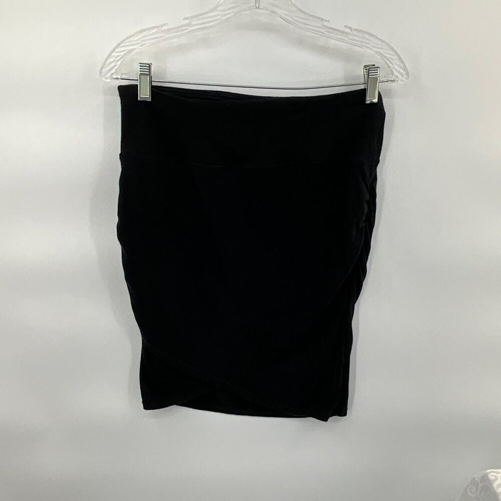 Athleta Women's Black Ruched Wrap Skirt Small Stretch‎ Modal Blend
